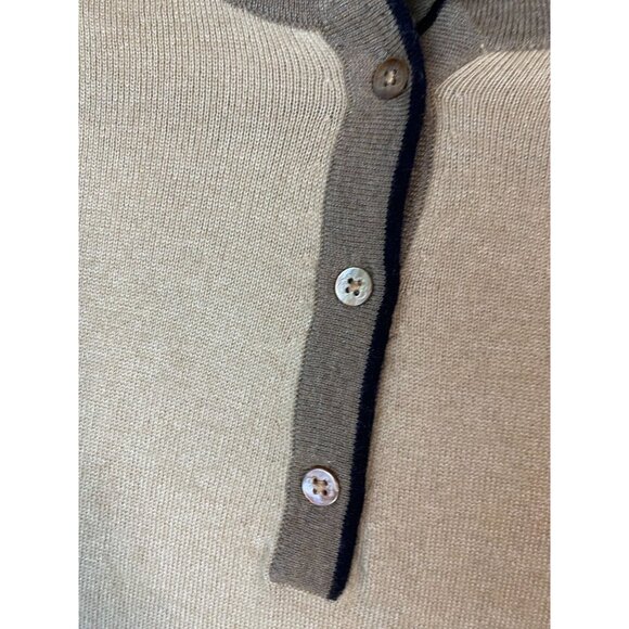 Brooks Brothers cashmere Silk Sweater Size XS Beige Cream Country Clun Knit 3/4 - Picture 4 of 15